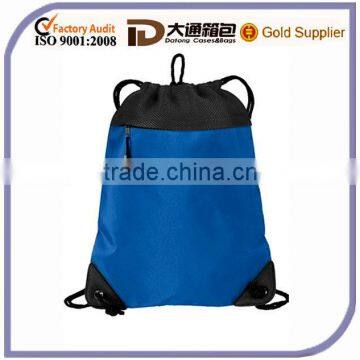 Micro Fiber Cinch Pack with Mesh Trim Polyester Drawstring Bag Promotional