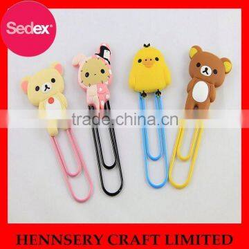 Smile face PVC bookmark and paper clip blank