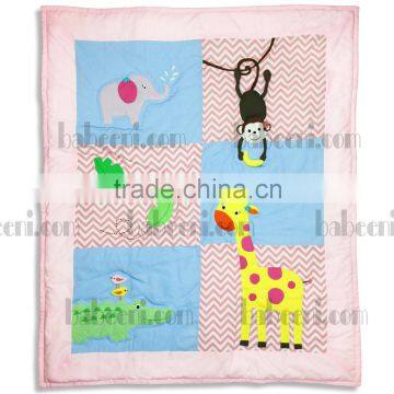 Cheerful zoo blanket with animals pattern