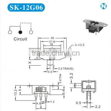 SK-12G06 Horizontal slide switch