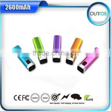 Alumimum 2600mAh Number Indicator Promotional Powerbank