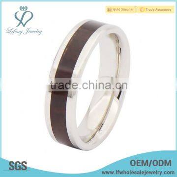 6mm Good Quality Titanium Wedding Bands With Wood Inlay photo-2