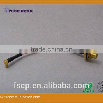 RG316 Cable Assembly with SMA RP-Female Bulkhead to MCX Male Right Angle Connector