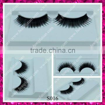 Top quality synthetic fiber lashes; clear band false eyelashes