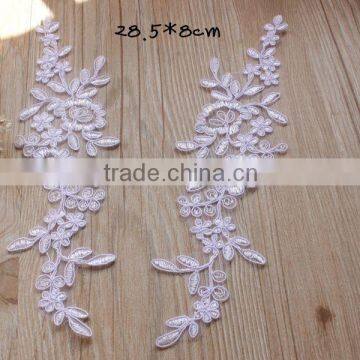 New Arrived Crochet Lace Flower Applique For Wedding Gown Embellishment                        
                                                Quality Choice