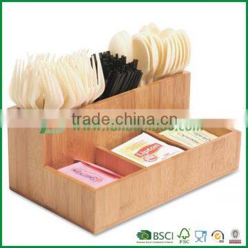 Bamboo kitchen cultery holder,eco-friendly high quality bamboo kitchen storage box