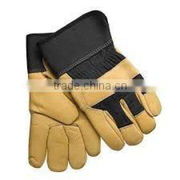 Men's Safety Cuff Grain Leather Work Glove by taidoc