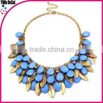 Europe and the United States Exaggerate Sautoir New Leaves Seed Bead Necklace