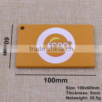 Lovely rectangle hard plastic luggage tag/ orange baggage tag for girls                        
                                                                                Supplier's Choice