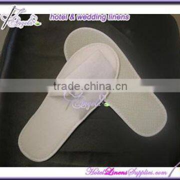 open-toe style white towelling slippers with 3.5mm EVA sole for hotels, spas