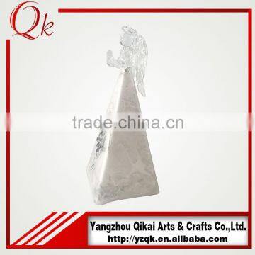 Romantic Design and Good Quality Glass Angels Glass Crafts With Candlestick