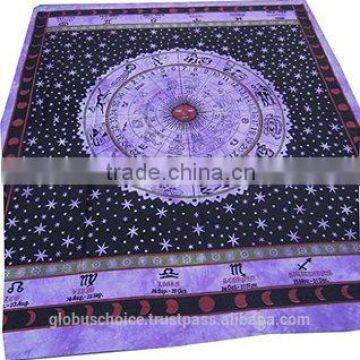 Indian Horoscope Zodiac Wall Hanging Cotton Tapestry