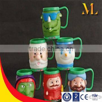 handle eco-friendly rubber mugs Santa Claus creative gifts pvc drinkware