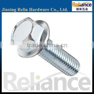 ZP Carbon Steel Full Threaded Unslotted Hex Washer Head Machine Screw With Different Size Are Avaliable