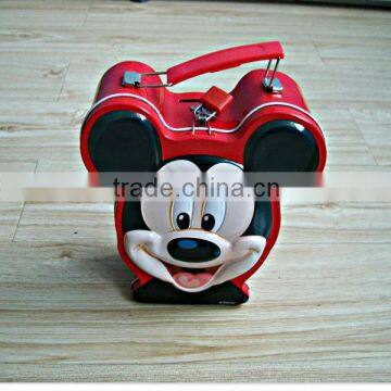 Beautiful with lock Mickey Mouse coin bank tin box
