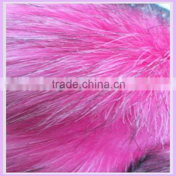 100% Acrylic 65mm heavy weight jacquard faux fur fabric tip printed fur fabric for fashion cloth china supplier