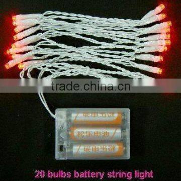 40 bulbs red color battery operated led light