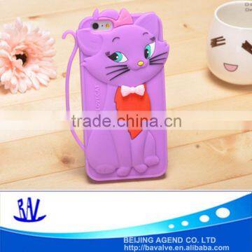 Cute 3d cat design cartoon mobile phone silicone case for samsung iPhone 6/6s                        
                                                Quality Choice