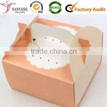 Folding punched hole paperboard box for cake