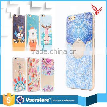 Wholesale hot candy color plastic mobile phone cover case for iphone 6 6s soft silicon 3D print relief designer phone cases
