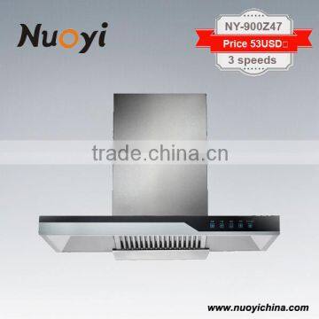 2016 electric kitchen appliance lighting led range hood ss filter factory price cooking equipment