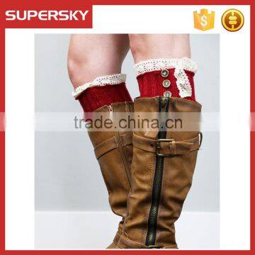 A-20 Lace Knit Boot Cuff Socks Knitting Lace Boot Cuff Lace Crochet Boot Cuffs photo-3