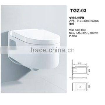 Wall Mounted Installation one hung ceramic toilet and S-Trap sanitary ware European Toilet flushometer toilet bowl