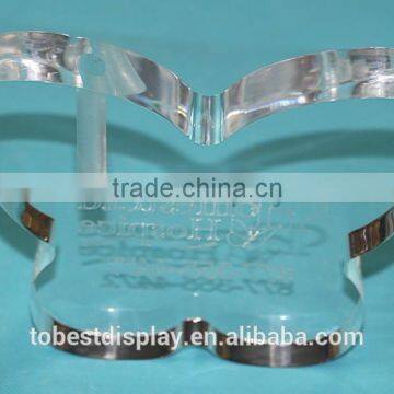 fashion customized luxury butterfly shaped clear acrylic vases with engraved logo