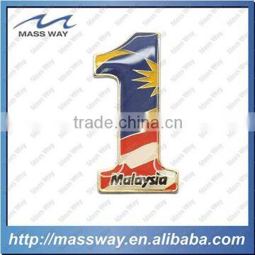 Malaysia flag Arabic numerals digit one letter custom metal lapel pin