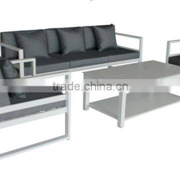 aluminum powder coating outdoor sofa set, white color aluminum sofa furniture