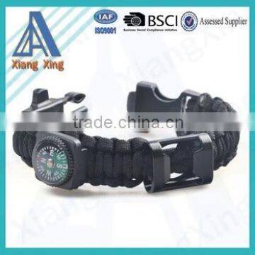 Top sale high-end custom survival paracord bracelet with fire starter