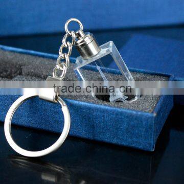 Engraving Eiffel Tower 3D Crystal Led Keychain For Tourist Souvenirs photo-2