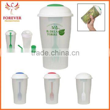 Wholesale Cheap Functional Salad Shaker Cups With Fork Bottle