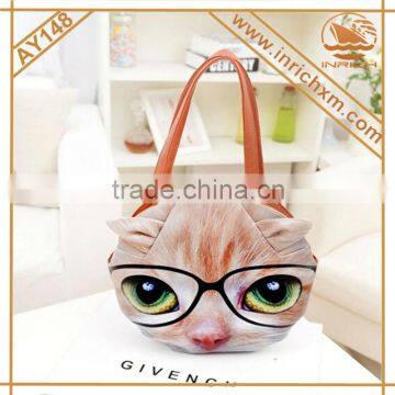 PU Leather 3D Cat Woman Shoulder Bag,Tote Bag