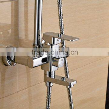 Three function exposed wall mount shower set