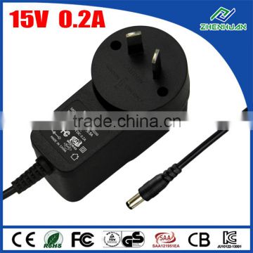 low price mini laptop power adapter output 15v 0.2a