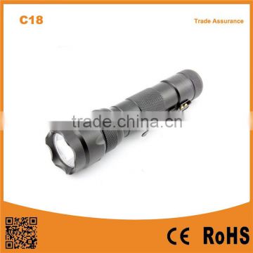 C18 T6 LED 1000 lumens Waterproof torch suitable 18650 battery high quality flashlight