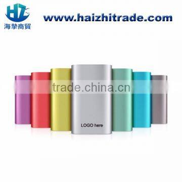 LED indicator mini usb charger power bank, 5200mah metal custom logo power bank