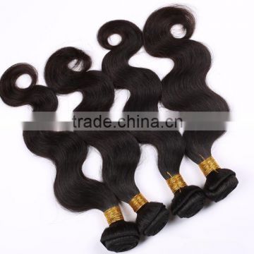 body wave pure indian human hair extension hair dark color hair weft