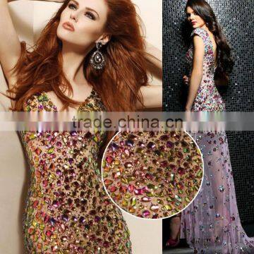 Latest design Handwork sequin and beaded fabric for dresses