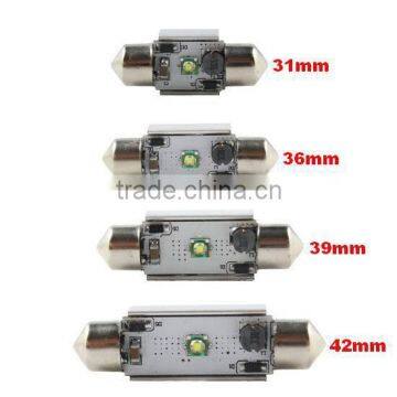 31mm 36mm 39mm 42mm C10W 264 Festoon 3w 12v CANBUS LED ERROR FREE XENON WHITE 1 LED SMD