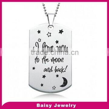 Factory Direct cheap custom Personalized engraved stainless steel stamped jewelry