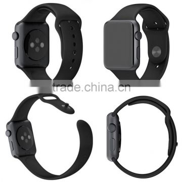 Smartwatch Silicone Strap Band Replacement Sport Watch Wrist Straps With Connector Adatptor Adjustment Length For Apple Watch