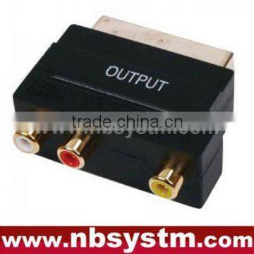 21pin Scart plug to 3RCA jack adapter out type