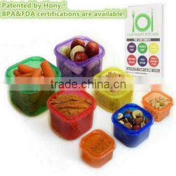 Live Smart Kitchen 7 Piece Portion Control Containers with Guide. 100% Leak Free, Multi-Colored System. Comparable to 21 Day Fix