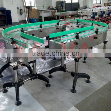 glass bottle sideflexing curve stainless chain conveyor