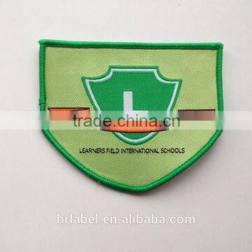 any shape laser cut damask woven patch with embroidered