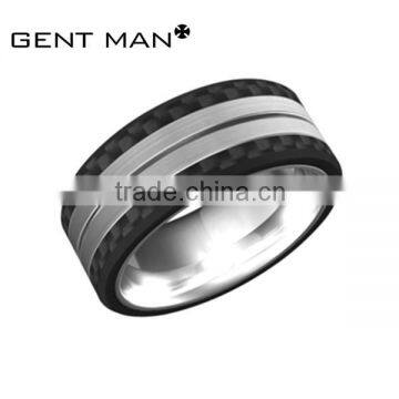 8MM Men's Titanium Ring Wedding Band Black Carbon Fiber ring