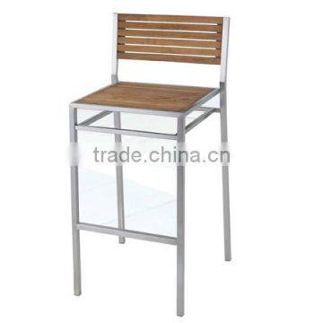2014 hot sales metal stool with teak back YC013