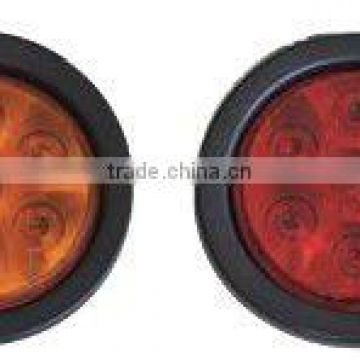 Red/Amber 4'' Round LED Light, Stop/Turn/Tail(LED Truck/Trailer Light)